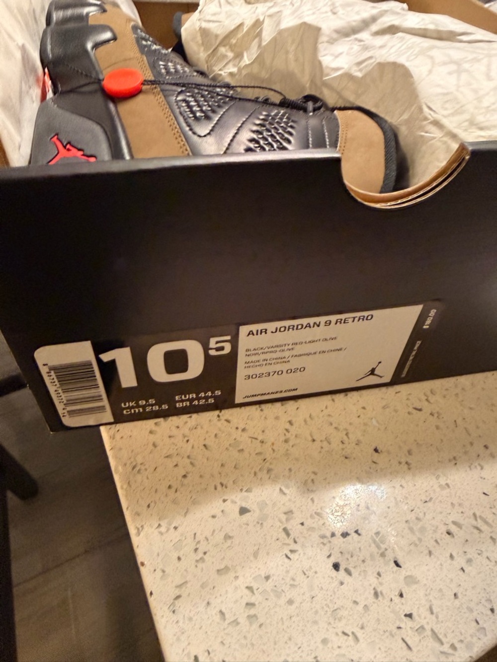 Jordan Men’s Sneakers Black and Brown with Red Accent